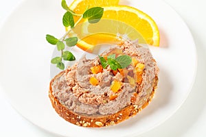 Bread with meat spread