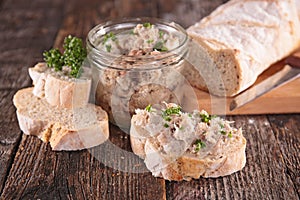 Bread with meat spread