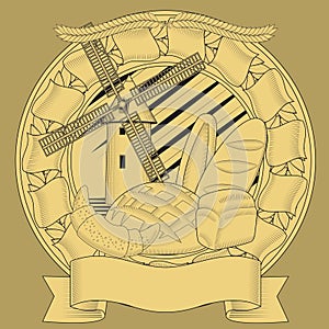 Bread mill grain coat of arms.  image