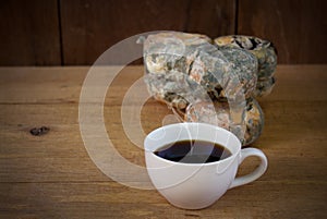 Bread moldy and Black coffee