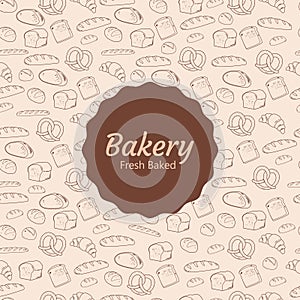 Bread and pastry seamless pattern background