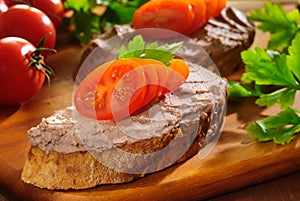 Bread and pate photo