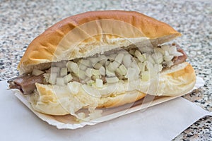 Bread with raw herring