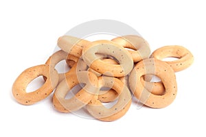 Bread rings isolated on white.