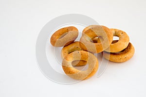 Bread rings isolated on white background