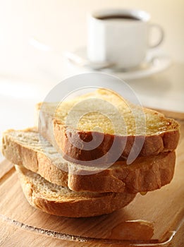 Bread roasted for breakfast