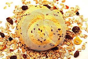Bread roll and cereals