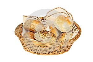 Bread rolls in a basket