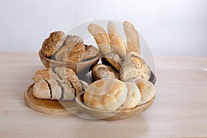 Bread rolls in the bowl