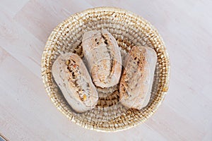 Bread rolls in the bowl