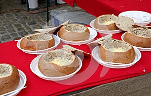 Bread rolls with cheese inside