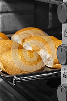 Bread rolls cobs cooked homemade in an elecric oven.