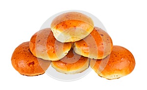 Bread rolls isolated on white background