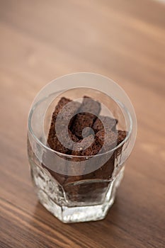 Bread rusks in a glass