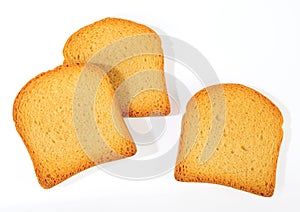 Bread rusks isolated over white