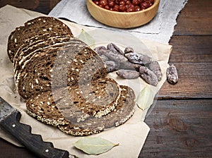 Bread from rye flour and with sunflower seeds