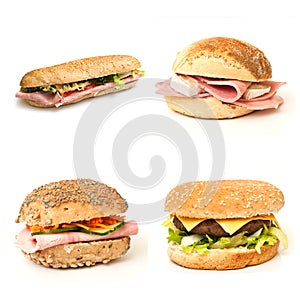 Bread and sandwiches collage