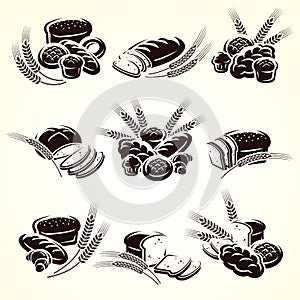 Bread set. Vector