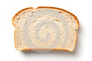 Bread slice isolated on white background. Ai generative