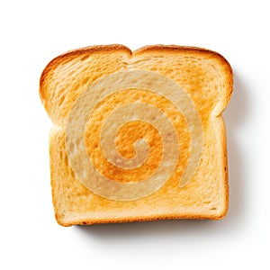 Bread Slice Lightly Toasted Isolated on White. Generative ai