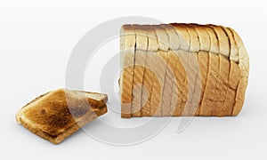 Bread sliced - toast - arrangement isolated on white