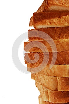 Bread in slices crust close-up