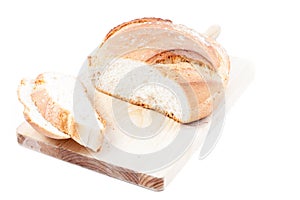 Bread slices of an isolated Hogaza (Spanish bread) photo