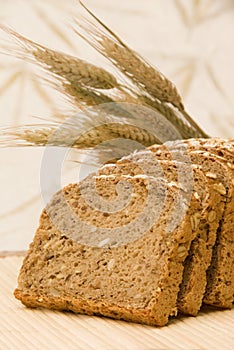Bread slices and natural cereals