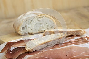 bread and smoked speck