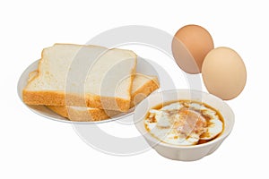 Bread and soft boiled egg
