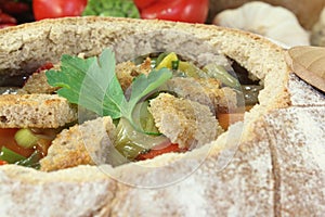 Bread soup with garlic