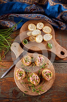 Bread with spreadable sausage