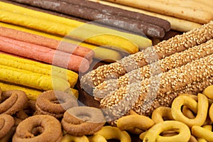 Bread sticks and cookies photo