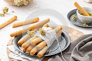 Bread sticks with sesame seeds