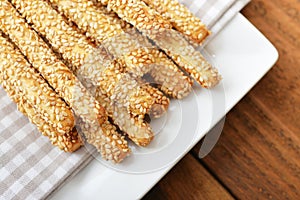 Bread sticks with sesame