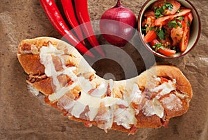 Bread stuffed with cheese