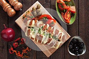 Bread stuffed with cheese