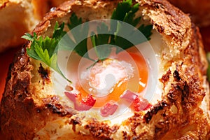 Bread stuffed with egg