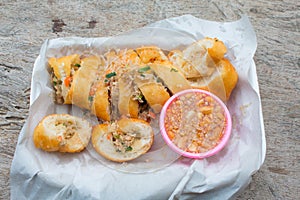 Bread stuffed with pork