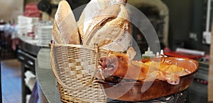 Bread with sucking pig