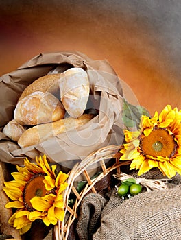 Bread and sunflower