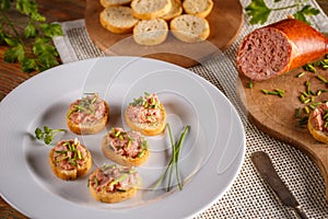 Bread and tea sausage