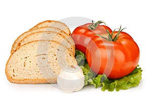 Bread tomato and onion