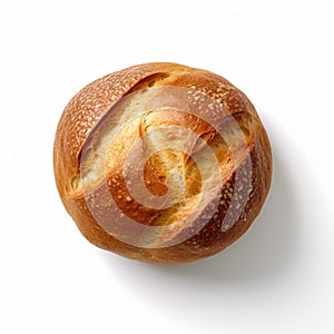 bread top view with white background isolate ,- generative Ai illustration