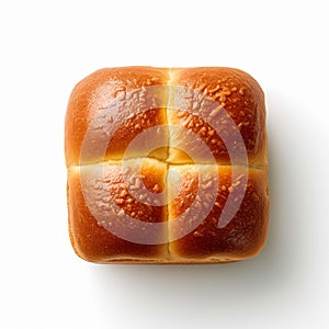 bread top view with white background isolate ,- generative Ai illustration