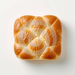 bread top view with white background isolate ,- generative Ai illustration