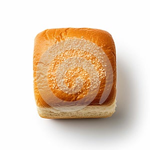 bread top view with white background isolate ,- generative Ai illustration