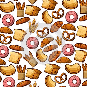 Bread types of bakery vector design