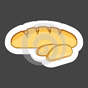 Bread vectorset icon. Loaf is cut into pieces. Vector icon col