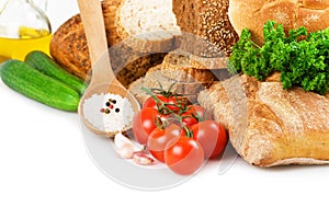 Bread and vegetables